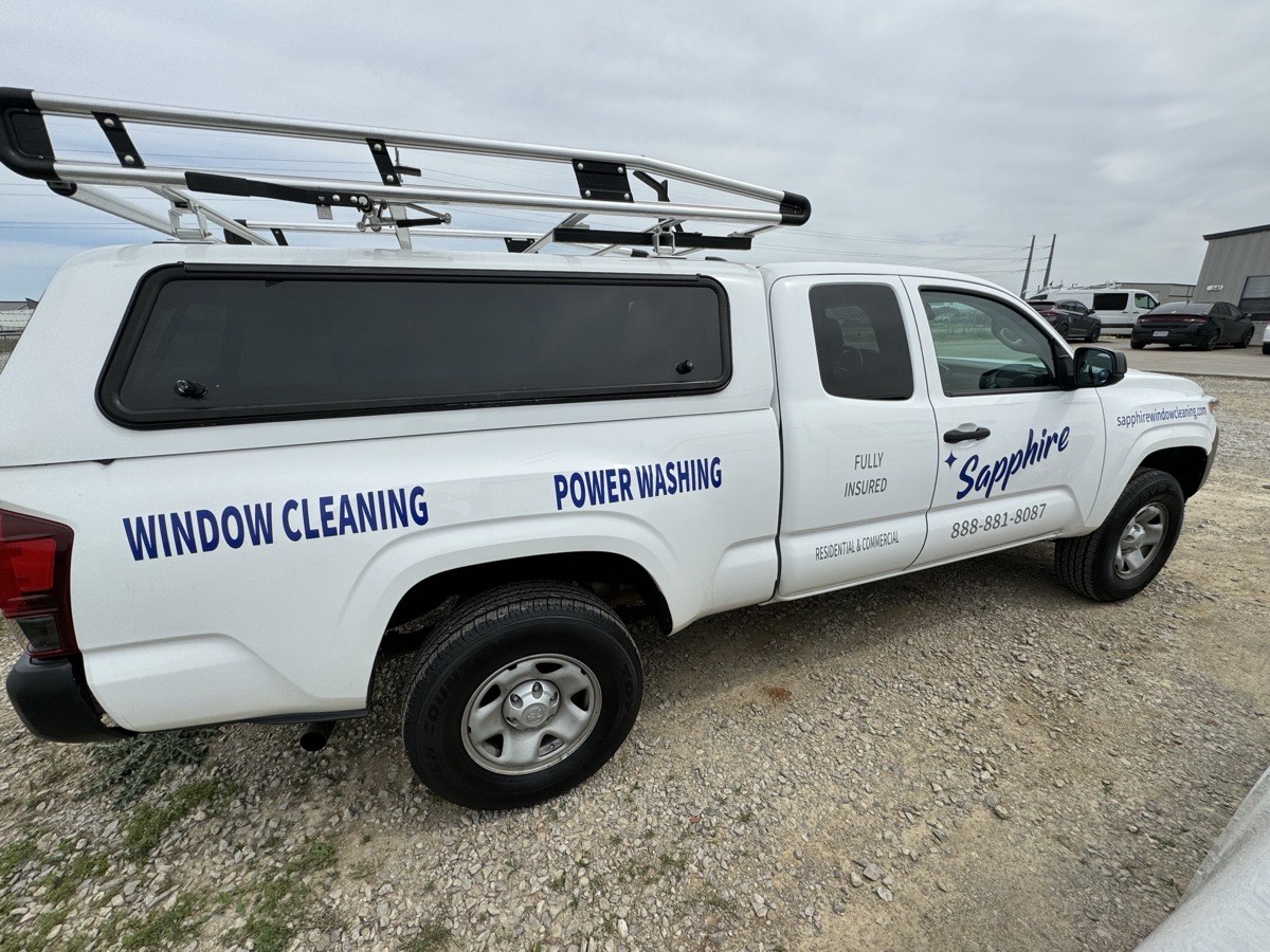 A Sapphire window cleaning and power washing truck