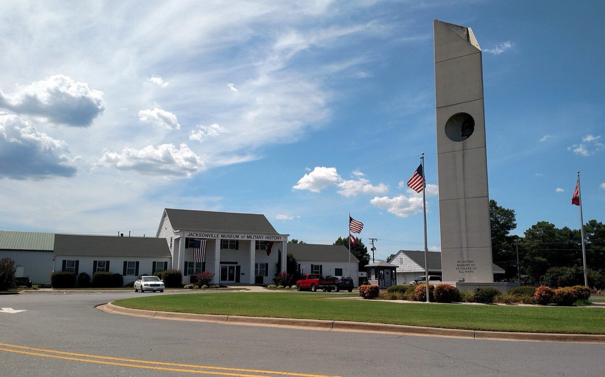 The Jacksonville Museum of Military History and veterans memorial in Jacksonville