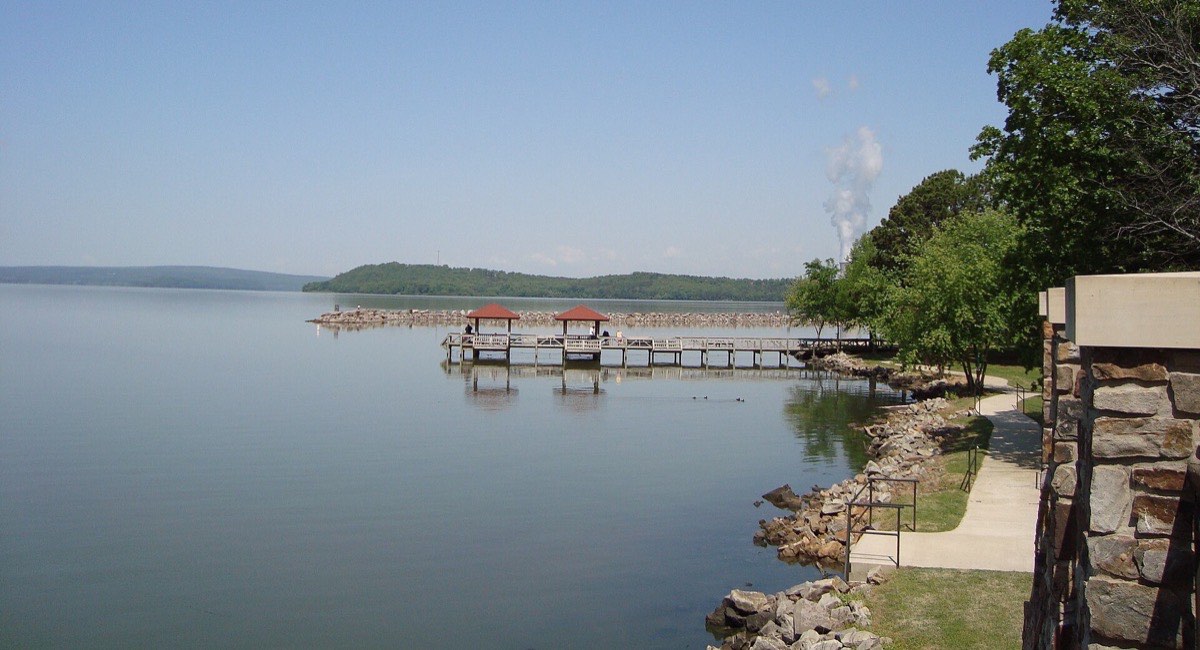 The fishing pier on Lake Dardanelle at Lake Dardanelle State Park in Russellville