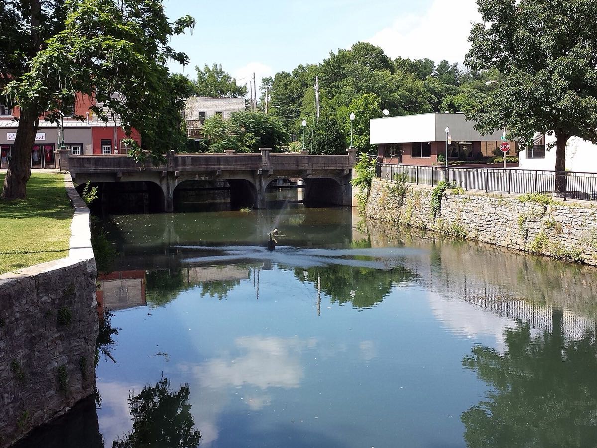 Sager Creek running through historic downtown Siloam Springs