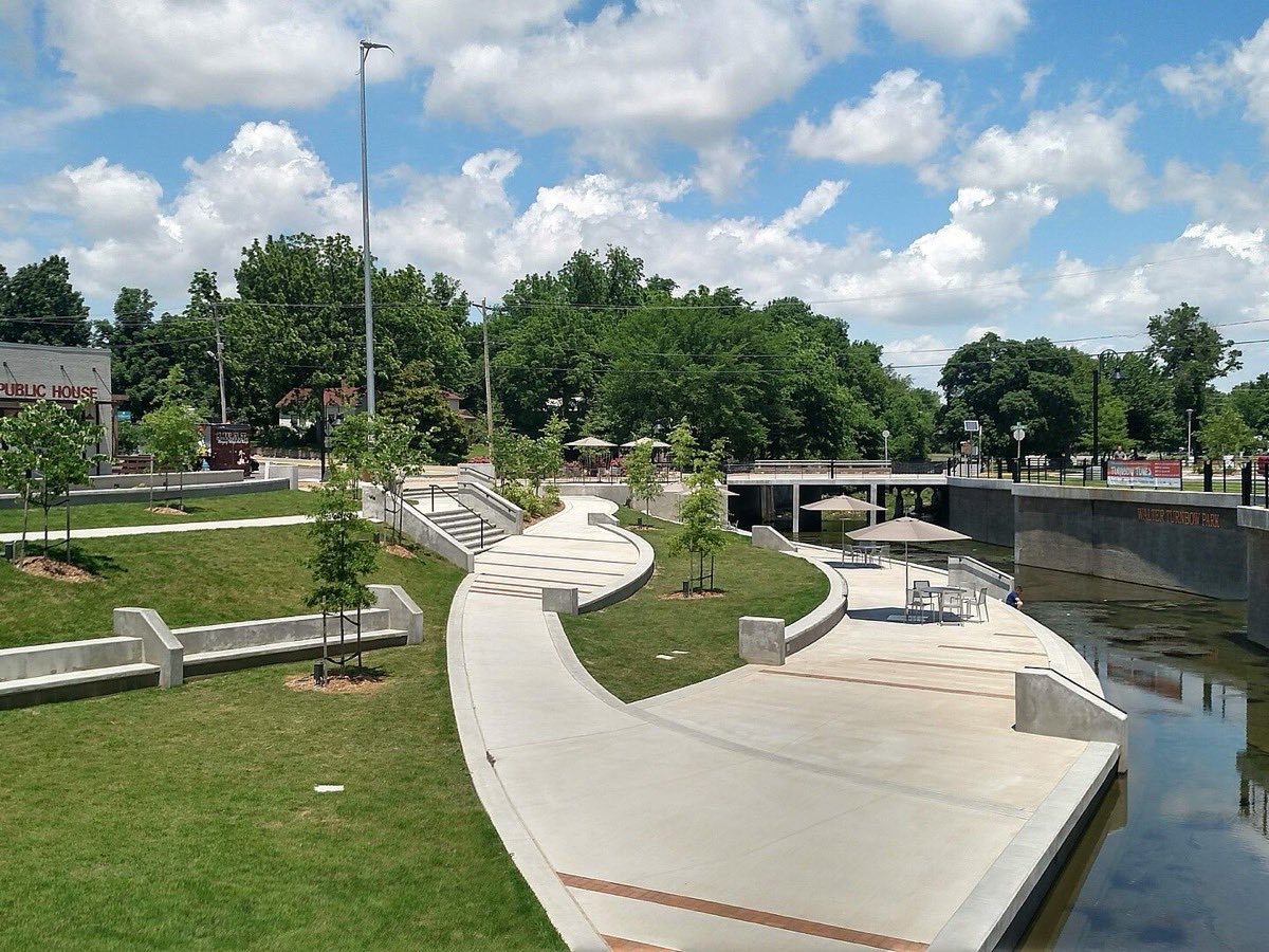 Turnbow Park along Spring Creek in downtown Springdale